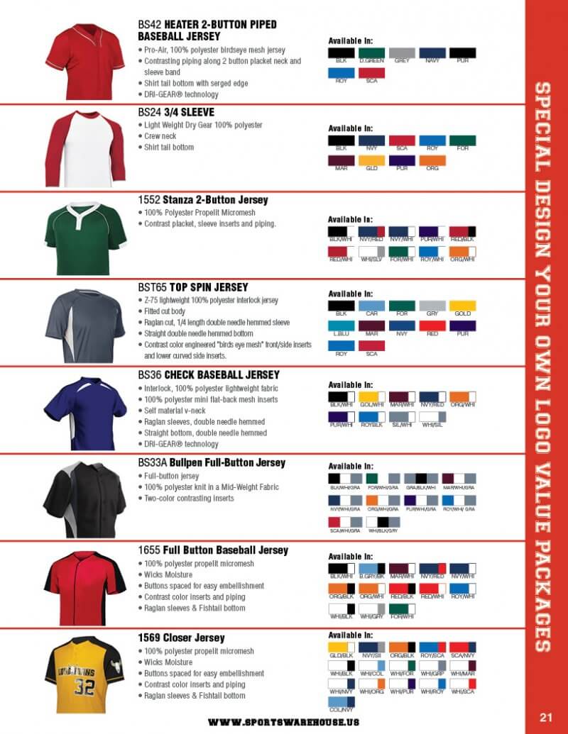 Design Your Own Logo Uniform Packages Sports Warehouse