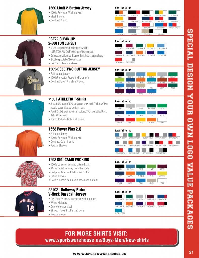 Design Your Own Logo Uniform Packages Sports Warehouse